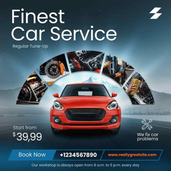 Social media post design for texi or car rental services