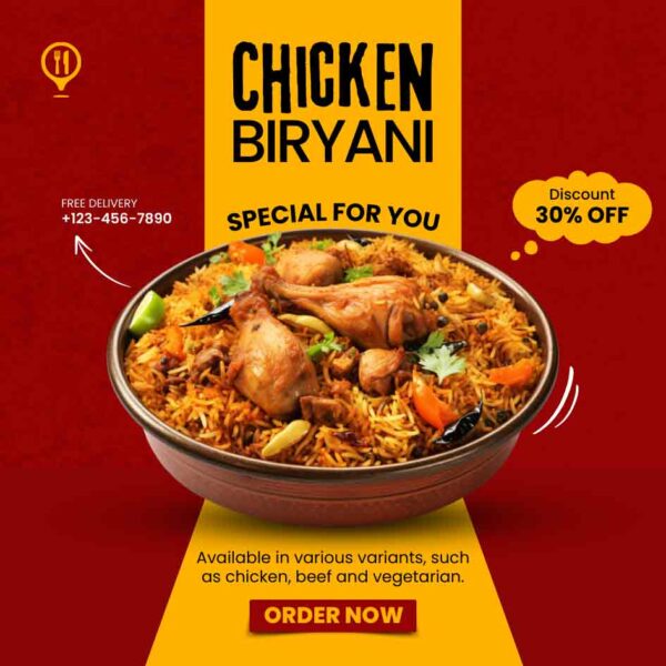 Social media post design for restaurant